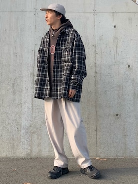 「JUNRED（ジュンレッド）のアイテム（パーカー）」を使った、todaさん（メンズ・165cm）の秋コーディネート