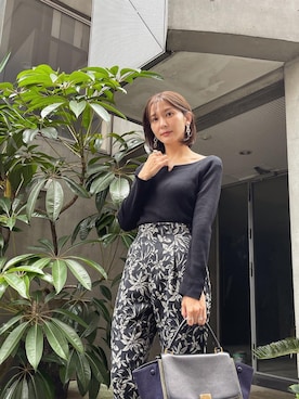 「LAYMEE（レイミー）のアイテム（パンツ）」を使った、【Muel Chic】中村沙織さん（レディース・162cm）の秋コーディネート