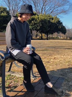 「アイテム（スリッポン）」を使った、てつさん（レディース・156cm）の冬コーディネート