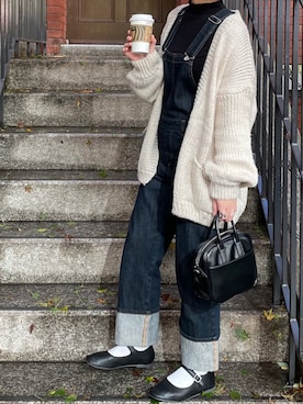 「アイテム（ボストンバッグ）」を使った、てつさん（レディース・156cm）の冬コーディネート