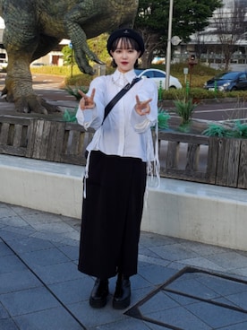 「アイテム（ハンチング/ベレー帽）」を使った、琳さん（骨格ウェーブ・レディース・155cm）の秋コーディネート