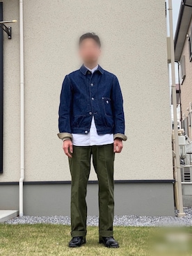 「SCYE BASICS（サイベーシックス）のアイテム（ジャケット/アウター）」を使った、天パが息子と娘に遺伝しました。さん（メンズ・167cm）の春コーディネート