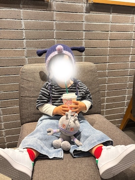 「BREEZE（ブリーズ）のアイテム（トップス）」を使った、のんのんさん（キッズ・80cm）の春コーディネート