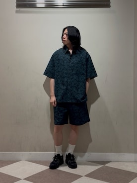「ITEMS URBANRESEARCH（アイテムズ アーバンリサーチ）の『接触冷感/速乾/イージーケア』WINDY MESH ショートスリーブ シャツ（シャツ/ブラウス、その他）」を使った、Kaiさん（メンズ・169cm）の夏コーディネート