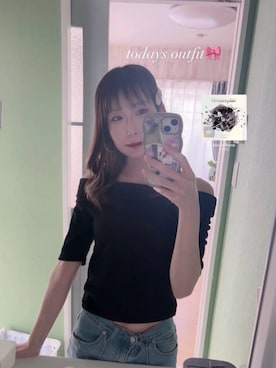 「GRL（グレイル）のアイテム（Tシャツ/カットソー）」を使った、ntm.さん（レディース・159cm）の夏コーディネート