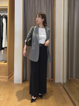 「アイテム（ボストンバッグ、グリーン系）」を使った、ayaさん（レディース・160cm）の秋コーディネート