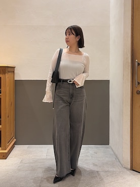 「カーブデニム」｜ayaさん（レディース・160cm）の秋コーディネート