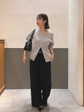 「アイテム（ボストンバッグ、グリーン系）」を使った、ayaさん（レディース・160cm）の秋コーディネート