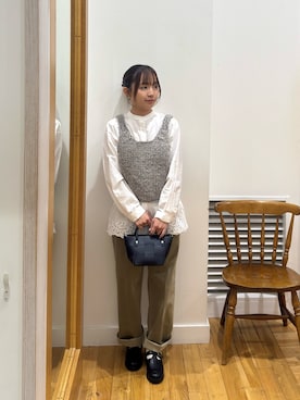 「アイテム（ベスト）」を使った、Miaさん（レディース・153cm）の秋コーディネート