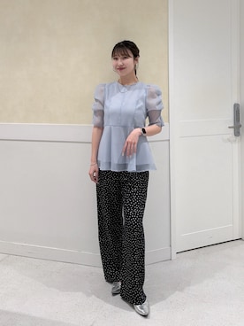 「ぺプラムトップス」｜ririi96さん（レディース・158cm）の夏コーディネート