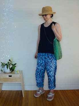 「SHAKA（シャカ）のアイテム」を使った、アチコント achicontoさん（メンズ・162cm）の夏コーディネート