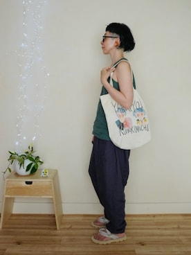 「SHAKA（シャカ）のアイテム」を使った、アチコント achicontoさん（メンズ・162cm）の夏コーディネート