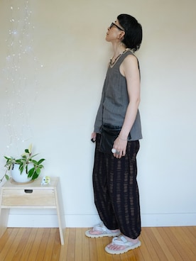 「SHAKA（シャカ）のアイテム」を使った、アチコント achicontoさん（メンズ・162cm）の夏コーディネート