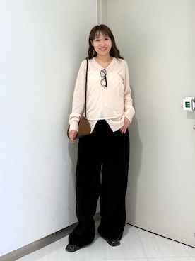 「KBF（ケイビーエフ）のアイテム（カーディガン/ボレロ）」を使った、ゆみこさん（レディース・152cm）の秋コーディネート