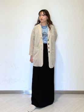 「KBF（ケイビーエフ）のアイテム（テーラードジャケット）」を使った、ゆみこさん（レディース・152cm）の春コーディネート