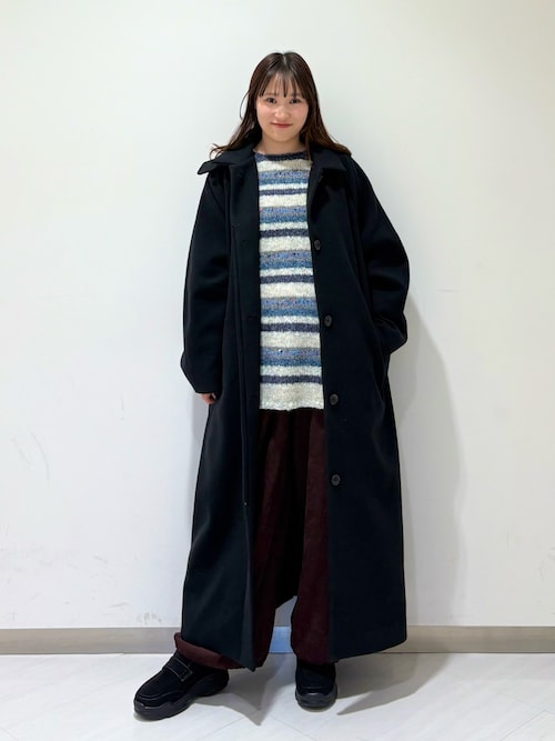 じゅじゅん KBF コクーンロングコート ブラック スタンドカラー じゅ