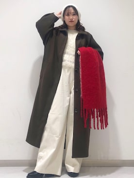「アイテム（ステンカラーコート）」を使った、ゆみこさん（レディース・152cm）の秋コーディネート