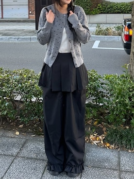 「アイテム（カーディガン/ボレロ）」を使った、dalbyeol00さん（レディース・160cm）の秋コーディネート