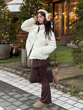 「アイテム（イヤーマフ）」を使った、dalbyeol00さん（レディース・160cm）の冬コーディネート