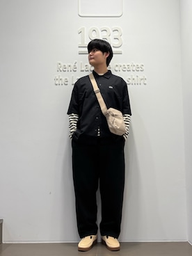 「LACOSTE（ラコステ）のアイテム（バッグ）」を使った、kenさん（メンズ・177cm）の春コーディネート