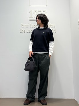 「LACOSTE（ラコステ）のアイテム」を使った、kenさん（メンズ・177cm）の春コーディネート
