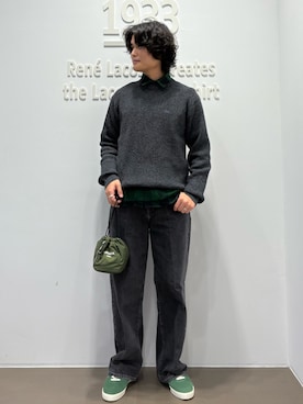 「LACOSTE（ラコステ）のアイテム（ニット/セーター）」を使った、kenさん（メンズ・177cm）の秋コーディネート