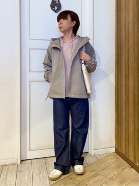 「SHOO・LA・RUE（シューラルー）の【防花粉/高レビュー】きれいもかっこいいも叶える 欲張りマウンテンパーカ（ブルゾン、ブラウン系）」を使った、WAさん（レディース・158cm）の冬コーディネート