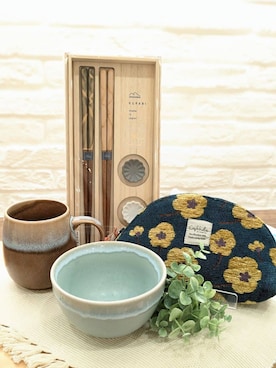「one'sterrace（ワンズテラス）の◆ラテパレット ボウル 360ml（食器、ブルー系）」を使った、miiさん（レディース）の秋コーディネート