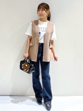 「アイテム（チャーム、ブラウン系）」を使った、ちぃさん（レディース・147cm）の秋コーディネート