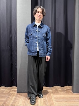 「THE SHOP TK （ザ ショップ ティーケー ）の【大人にも取り入れやすい】デニムジャケット セットアップ可/洗濯機OK（ブルゾン、ブルー系）」を使った、tomoyaさん（メンズ・165cm）の春コーディネート