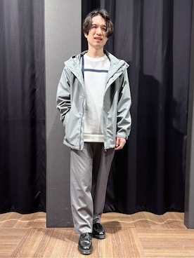 「THE SHOP TK （ザ ショップ ティーケー ）の【季節の変わり目に最適】ナイロンマウンテンパーカ  防風/洗濯機OK（ブルゾン、グリーン系）」を使った、tomoyaさん（メンズ・165cm）の春コーディネート