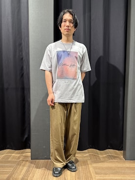 「THE SHOP TK （ザ ショップ ティーケー ）の【洗濯機OK】アブストラクトフォト半袖Tシャツ（Tシャツ/カットソー、グレー系）」を使った、tomoyaさん（メンズ・165cm）の秋コーディネート
