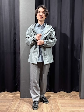 「THE SHOP TK （ザ ショップ ティーケー ）の【季節の変わり目に最適】ナイロンマウンテンパーカ  防風/洗濯機OK（ブルゾン、グリーン系）」を使った、tomoyaさん（メンズ・165cm）の春コーディネート