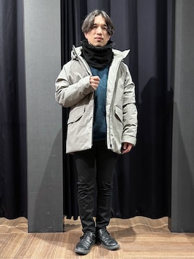 「アイテム（ネックウォーマー/スヌード）」を使った、tomoyaさん（メンズ・165cm）の冬コーディネート