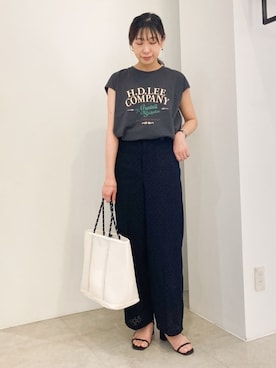 「Lee（リー）のアイテム（Tシャツ/カットソー）」を使った、kanakoさん（レディース・163cm）の春コーディネート