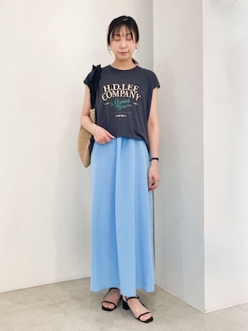 「Lee（リー）のアイテム（Tシャツ/カットソー）」を使った、kanakoさん（レディース・163cm）の春コーディネート