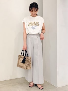 「Lee（リー）のアイテム（Tシャツ/カットソー）」を使った、kanakoさん（レディース・163cm）の春コーディネート