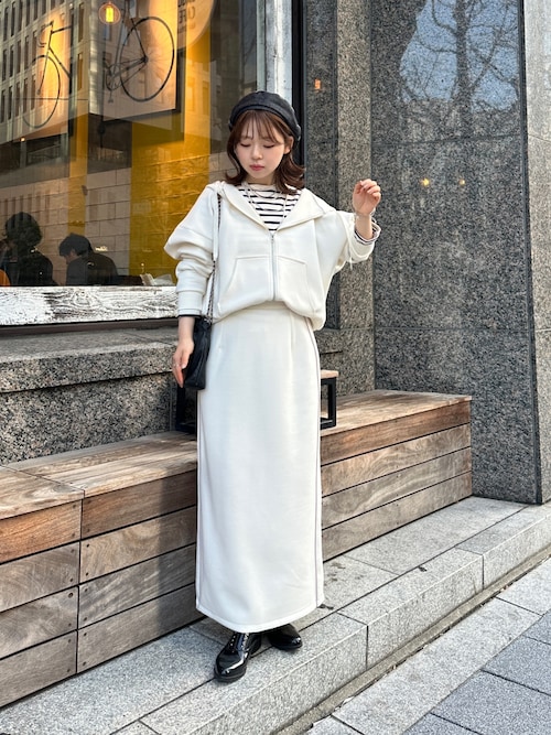 ⚠️6月特価‼️★新品★腕・手指・頭付き・レディーストルソー★縫製使用可★白★木目調 手洗い可能》カルゼマリントラペーズスカート/le.coeur blanc(ルクール