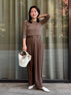 「IENA（イエナ）の《追加3》SASKIA DIEZ/サスキア ディツ FINE NL FRINGE CUBIC ネックレス（ネックレス、ゴールド系）」を使った、yuyukaさん（レディース・161cm）の春コーディネート