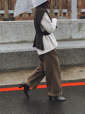 「knitvest」｜W.さん（レディース・164cm）の冬コーディネート