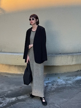 「アイテム（バレエシューズ）」を使った、W.さん（レディース・164cm）の秋コーディネート