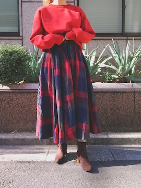 「チェック柄に恋してる」｜enchantedさん（レディース・160cm）の秋コーディネート