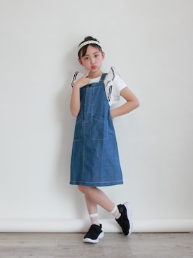 「おんなのこコーデ」｜「アイテム（ジャンパースカート）」を使った、Wonder apartmentさん（キッズ・110cm）の夏コーディネート