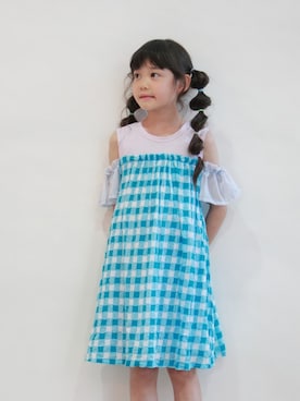 Nino ニノ の ギンガムチェック オフショルダーワンピース ワンピース Wear