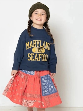 「NEEDLE WORKS（ニードルワークス）のアイテム」を使った、Wonder apartmentさん（キッズ・110cm）の秋コーディネート