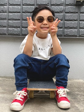 「KANGOL KIDS（カンゴールキッズ）のアイテム」を使った、yxxxx28さん（キッズ・100cm）の夏コーディネート
