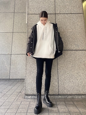 「ENVYM（アンビー）のアイテム（その他アウター）」を使った、envym_sakuraさん（レディース・163cm）の冬コーディネート