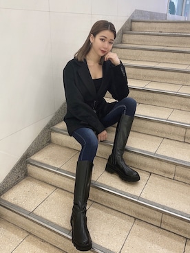 「ENVYM（アンビー）のアイテム（その他アウター）」を使った、envym_sakuraさん（レディース・163cm）の冬コーディネート