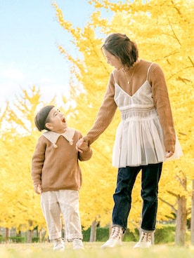 あっくんとママさん(レディース・157cm)の秋コーディネート