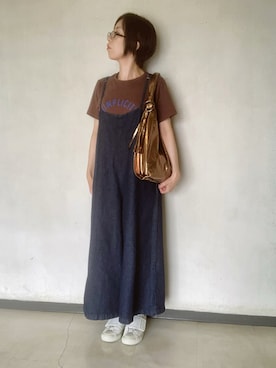 「ラフスタイル」｜「アイテム（オールインワン・サロペット）」を使った、star☆さん（レディース・161cm）の夏コーディネート